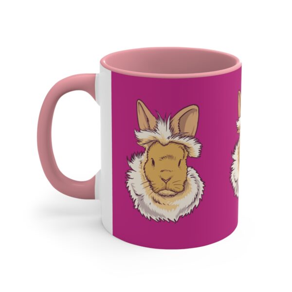 Pink rabbit accent mug